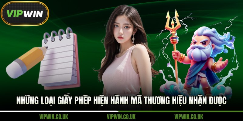 Những loại giấy phép hiện hành mà thương hiệu nhận được 